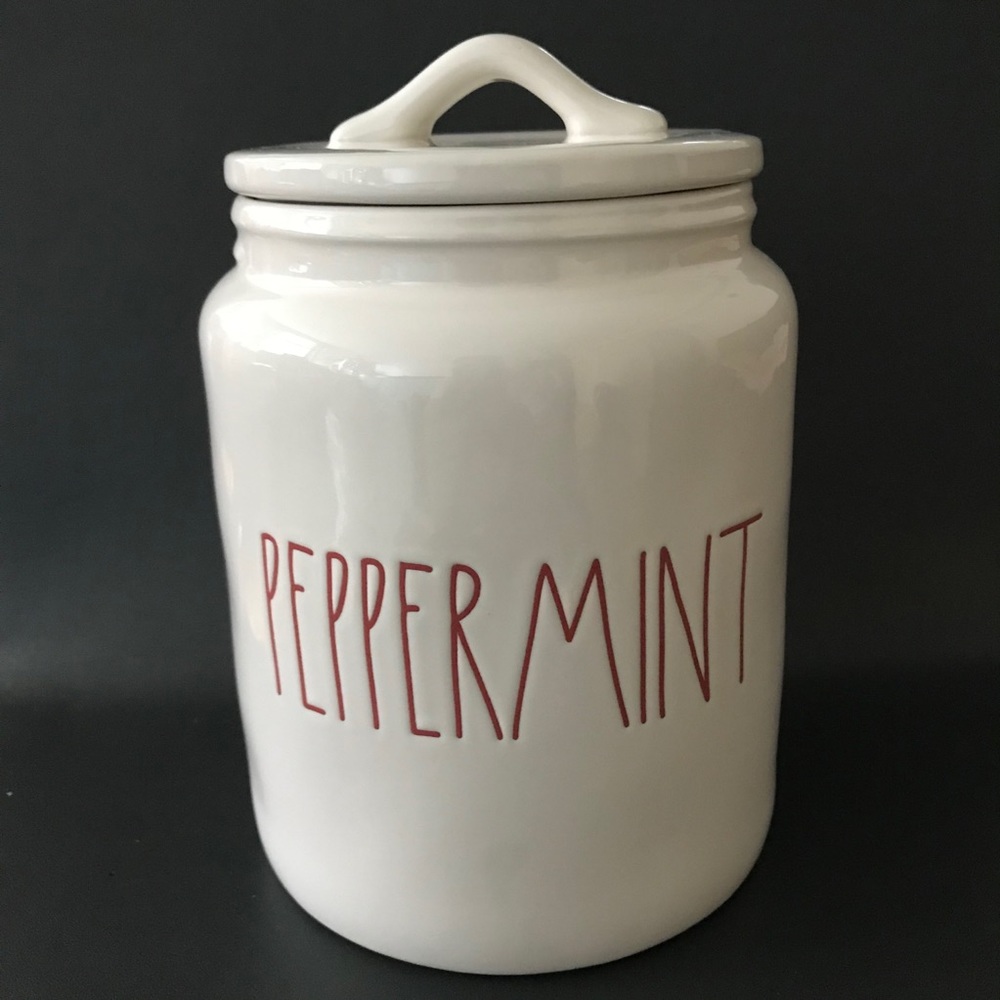 Rae Dunn Peppermint Canister